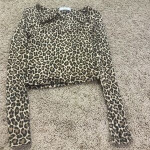 Leopard Print Long Sleeve Top